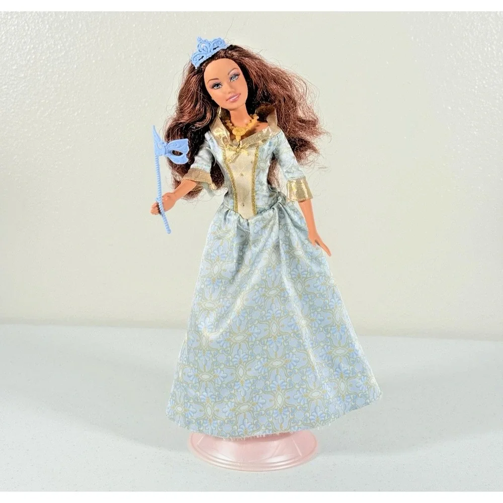 Barbie Masquerade Ball Princess Doll Blue Dress 2007 Mattel M6345 M3441 READ